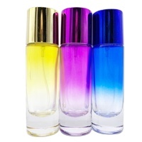 Flacon pulvérisateur de parfum cosmétique vide de 30 ml avec bouchon à vis, en verre coloré cylindrique, idéal pour les voyages et compatible avec les diffuseurs à bâtonnets