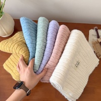 Écharpe carrée géométrique en laine mélangée pour femme, tricot torsadé en forme de huit, chaude et épaisse, polyvalente, cache-cou – Vente directe usine