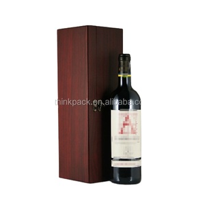 Single Bottle Wooden Decorative Wine Box with Lid for Wine Accessory Sets