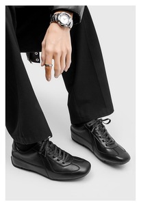 รองเท้าผ้าใบลำลองผู้ชายสีน้ำตาล หนังกลับ แฟชั่น รองเท้าเดินแบบหุ้มข้อต่ำ คลาสสิค ผูกเชือก สวมใส่สบาย น้ำหนักเบา รองเท้าแฟชั่นแบบแบน สีกาแฟ - Product Image 4