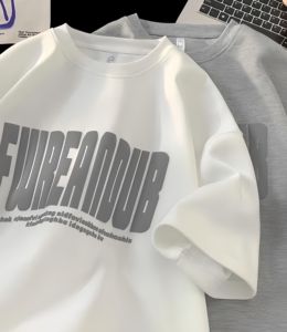 制造商批发纯色T恤 重磅棉质男士T恤 定制图案超大3D立体印花T恤 男士 - Product Image 2