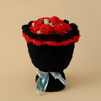 Bouquet de mariée en peluche tressé à la main, style sucette glacée, double face, grande fleur, style poupée, 20x22cm, pour la saison des mariages