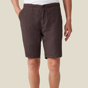 Pantalones Cortos de Lino de Color Sólido para Hombre, Estilo Tropical Geométrico, Ligeros, Casuales, para la Playa - Product Image 4