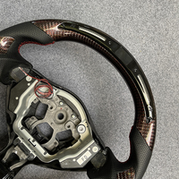 Volant LED en fibre de carbone avec fils rouges personnalisés pour Nissan 370Z Z34 JUKE et Infiniti FX35/37/50 QX70 – Amélioration des intérieurs