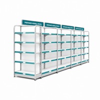 Système d'étagères modulaires en métal pour pharmacie, étagères extensibles et réglables avec porte-panneaux pour magasin de médicaments