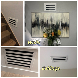 Hiện đại 6x6 AC Vent bìa trang trí Trắng nhôm khuếch tán không khí tiêu chuẩn tuyến tính khe cắm đăng ký lưới tản nhiệt cho trần - Product Image 6