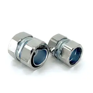 DGJ Type Zinc Alloy Self Secured Union Flexible Conduit Compression Connector To Steel Pipes