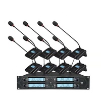 Système de microphone sans fil professionnel UHF RIY-0901 8 canaux portable/revers/col de cygne/micro de conférence