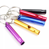 Vente en gros de sifflets d'urgence en aluminium coloré porte-clés grand son pour camping en plein air randonnée canotage chasse pêche mode