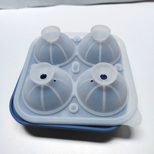 Silicone Basketball Shape Ice Cube Mold 4 Cavities For Ice <b>Cream</b> Making Multicolor Options - Product Image 3