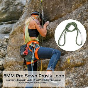 Cuerda de Nylon de 6mm (1/4 de pulgada) Resistente al Calor, Pre-Soldada, con Bucle Prusik y Trenzado Hueco para Rappel, Escalada, Arborismo y Rescate - Product Image 4