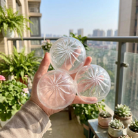 Balle vide DIY faite à la main de 4,5 cm, jouet anti-stress souple en TPR écologique, transparente comme du cristal, en forme de peau de dumpling/boulette, pour filles