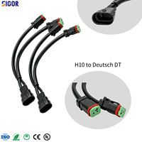 Adaptateur de câblage automobile H10 Deutsch DT isolé en PBT pour feux LED, conversion de phares, Plug & Play