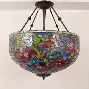 โคมไฟระย้าสไตล์ยุโรปย้อนยุค ลายดอกป๊อปปี้ รุ่นใหม่ ขนาดกลาง ขั้วหลอด E27 สำหรับโรงแรม บาร์ ห้องนั่งเล่น โคมไฟห้อยเพดาน - Product Image 5