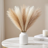 Herbe de la Pampa Artificielle Verte Faite à la Main SPR, Décoration Bohème pour Mariage et Rentrée Scolaire, Remplissage de Vase pour Composition Florale