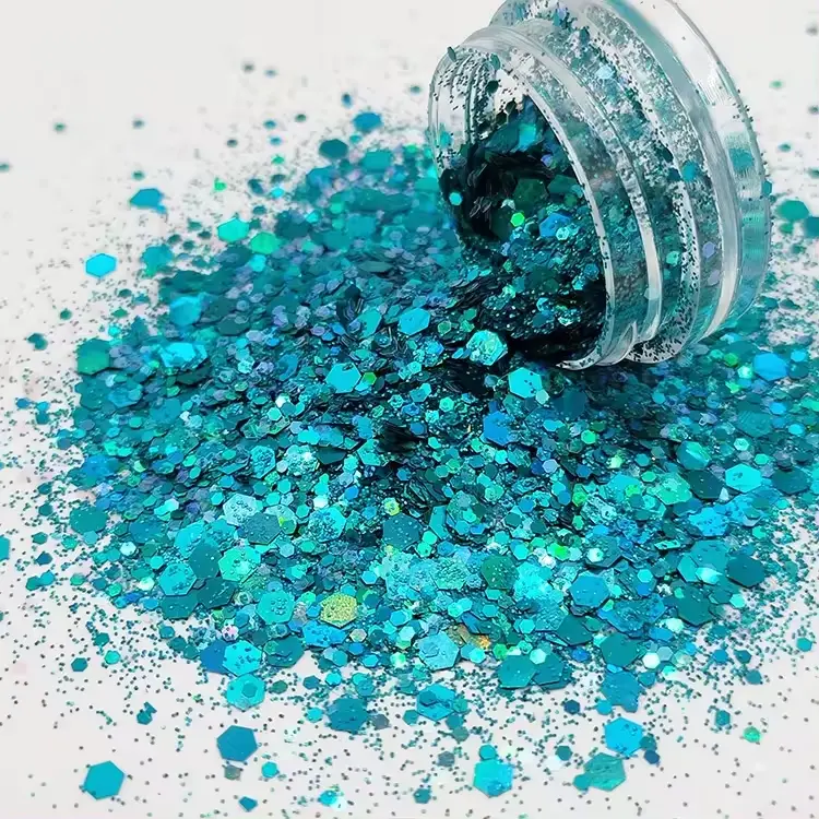Çocuklar DIY için 2024 yeni Trend çok renkli floresan Bling Glitter biyobozunur Glitter