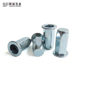 Écrous à riveter hexagonaux à tête plate de haute qualité en acier au carbone, zingués bleu-blanc, filetage métrique/unifié M4 M5 M6 M8 M10 <span class=keywords><strong>M12</strong></span> - Product Image 2