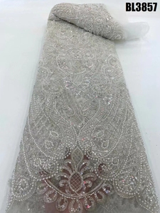 Supoo ผ้าลูกไม้โปร่งปักลูกปัดทำมือสำหรับตัดเย็บเสื้อผ้ามาใหม่2025 - Product Image 3