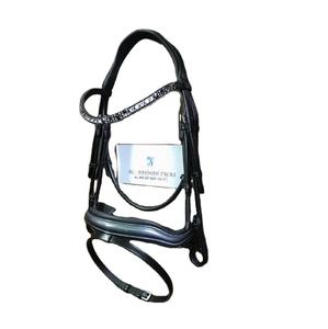 Bride de dressage en cuir véritable faite à la main Crystal Bling Horse Riding Tack avec Rein durable Logo personnalisé Produit équestre - Product Image 1