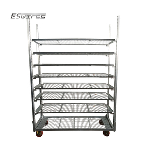 Malla de alambre de planta de invernadero de acero de metal duradero resistente estante de ajuste estante de cultivo vertical con ruedas - Product Image 1
