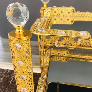 Khay đựng trái cây phong cách Ethiopia sang trọng bán chạy năm 2025, chất liệu đồng vàng đính kim cương, trang trí nhà cửa, bộ bàn trà cà phê Rekebot mạ vàng - Product Image 6