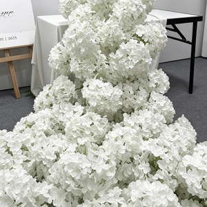 Pure White <b>Hydrangea</b> Trailing Floor <b>Flower</b> <b>Artificial</b> Floral Arrangement for Wedding Aisle & Welcome Sign - Product Image 2