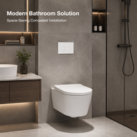 WC intelligent mural moderne en acier inoxydable, chasse manuelle, capacité 8L, réservoir encastré, évacuation au sol, modèle G19 pour hôtel