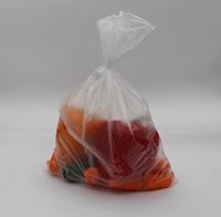 Transparante PE-afritsbare productenzakkenrol, voedselveilig, wegwerpbaar, van gerecycled plastic, zeefdruk bedrukt voor fruit