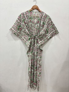 <b>Boho</b> Floral Print Kaftan <b>Dress</b> for Women Flowing Silhouette Relaxed Fit Drawstring Waist Casual <b>Long</b> <b>Dress</b> Outfit Style - Product Image 2