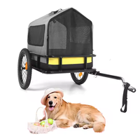 Remolque para Bicicleta para Perros y Gatos Pequeños con Ruedas Neumáticas de 16 Pulgadas, Enganche de Liberación Rápida, Plegable, Portátil, para Ciclismo al Aire Libre