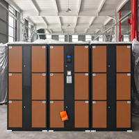 Casiers intelligents à 18 portes avec serrures électroniques à code PIN pour le stockage de colis, adaptés aux supermarchés, centres commerciaux et salles de sport