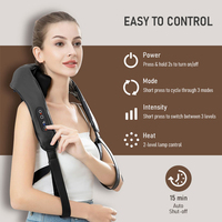 Masseur de cou et d'épaules Shiatsu pour soulager la douleur musculaire, avec chauffage infrarouge, massage profond, type-C