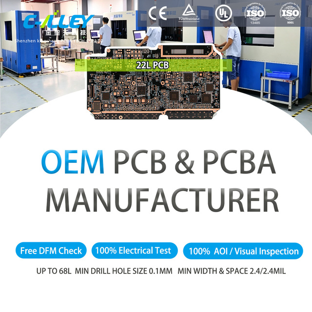 OEM PCB PCBA Manufacturer One Stop PCB Manufacturing Large BGA Multilayer PCB 22L PCB for Autonomous Driving Main Control Module