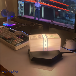 SHINEKNOT Lámpara Nocturna con Diseño de Dólares, <span class=keywords><strong>Gta</strong></span> <span class=keywords><strong>Grand</strong></span> <span class=keywords><strong>Theft</strong></span> <span class=keywords><strong>Auto</strong></span>, Iluminación Ambiental Magnética Giratoria, Adorno de Alta Tecnología - Product Image 6