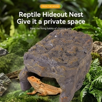 Caverne chauffante pour reptiles, cachette en pierre avec thermostat réglable, roche chauffante pour terrarium de lézards, geckos et amphibiens