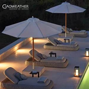 Extérieur <span class=keywords><strong>Hôtel</strong></span> Chaise Longue Cadre en Aluminium Transat Villa Terrasse Rotin Extérieur Pliable Terrasse Bain de Soleil <span class=keywords><strong>Piscine</strong></span> Jardin Chaise Longue - Product Image 2