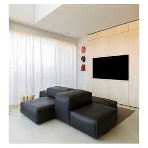 Divano Modulare Minimalista Italiano JXT in Tessuto Cashmere di Agnello, Design per Hotel e Casa Vacanze - Product Image 3