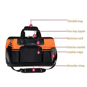 Pabrik disesuaikan Logo alat konstruksi Tote tukang kayu tas kerja tugas berat 16 inci kanvas berukuran besar alat tradisional Tote - Product Image 4