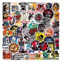50 autocollants graffiti pour casque, imperméables, pour casque de soudage, casque de moto, décoration DIY, packs d'autocollants amovibles