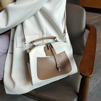Nouveauté : Sac à main en cuir de vachette à motif litchi, sac fourre-tout décontracté à bandoulière pour femme, luxe populaire pour dames avec cuir véritable