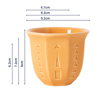 Tasse à café et à thé en porcelaine de style arabe, motif architectural du Moyen-Orient, 100 ml, 180 ml, 250 ml, design minimaliste moderne