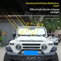 Pare-soleil de voiture BAIC 212T en aluminium empilé à 90 %, protection solaire, rideaux de protection pour le camping, protection de la vie privée dédiée