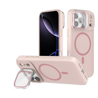 Support de téléphone magnétique J2 en silicone liquide avec supports d'appareil photo et verre pour iPhone 15 16 17 Pro Max