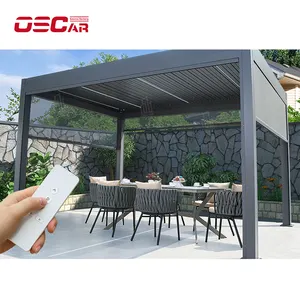 RTS-pergola da cortile impermeabile con tetto a lamelle con telaio in lega resistente del produttore professionale con prezzo basso