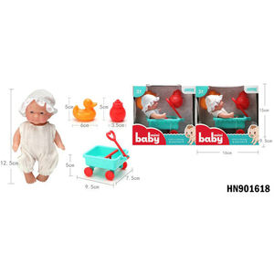 Jouets de jeu d'imitation pour filles, mini poupée bébé, ensemble de jouets en vinyle pour enfants HN901618 - Product Image 6