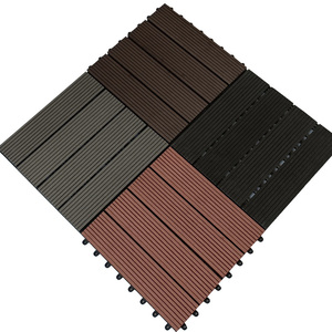 Tablero de impermeabilización DIY WPC café cubierta compuesto interlock plástico madera azulejo veneciano <span class=keywords><strong>alberca</strong></span> suelo al aire libre - Product Image 4