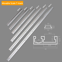 45 goute T Track avec échelle alliage t-rails fente onglet Track 300-800mm travail du bois Table de scie établi outils de bricolage