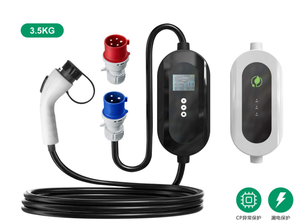 Chargeur mural pour véhicule électrique 11 kW avec écran couleur, connecteur lumineux LED rond, pour garage domestique, chargeur de voiture électrique AC - Product Image 2