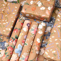 Emballage en papier kraft personnalisé pour cadeaux de fête, impression personnalisée, revêtement d'un seul côté, biodégradable, résistant à l'humidité, logo personnalisé