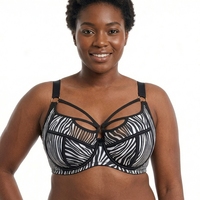Soutien-gorge push-up ultra-fin translucide à motif floral pour femme, grande taille, avec coussinets amovibles à l'avant, respirant et sans coutures
